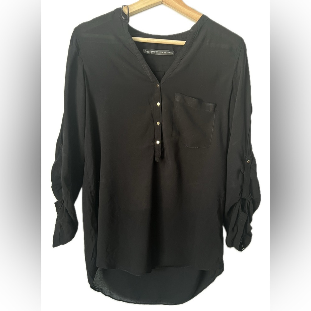 Zara Sheer Button Blouse S